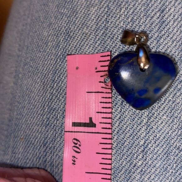 Blue Lapis Heart Pendant set in Sterling Silver - Picture 7 of 8